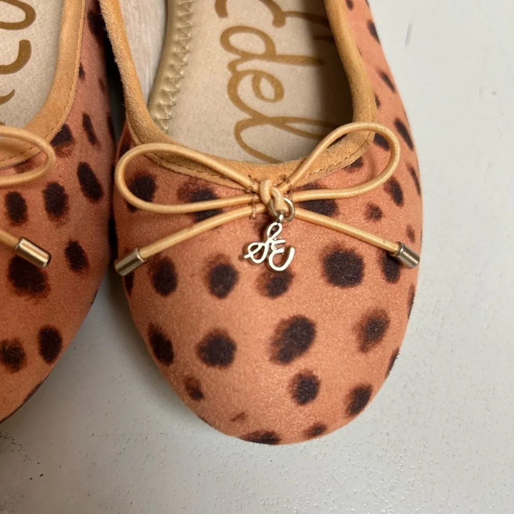 Sam Edelman Kids Felicia Leopard Print Ballet Flat w/Bow Size 2